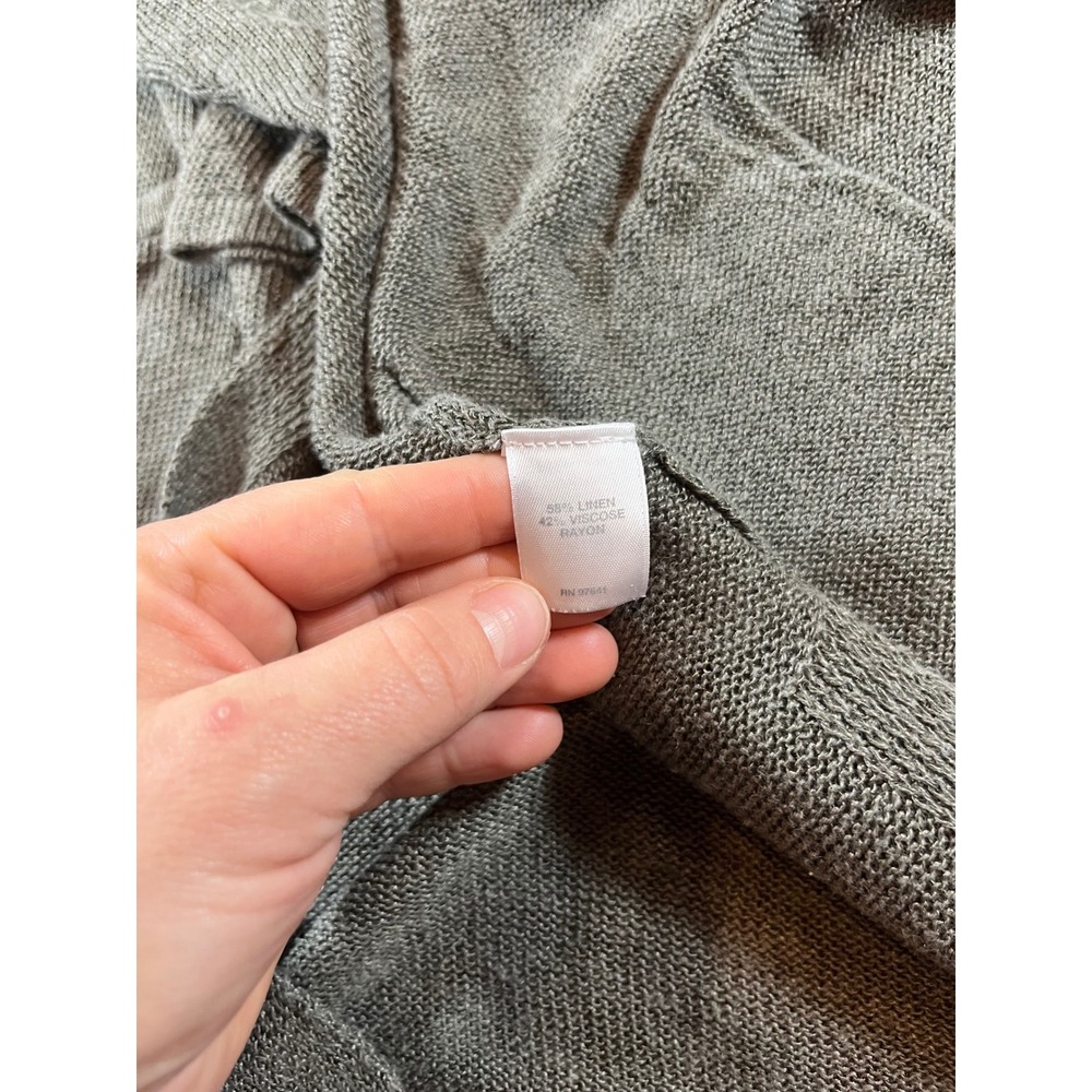 J.Jill‎ Charcoal Green Linen Blend Duster Cardigan Size XS - Picture 6 of 6